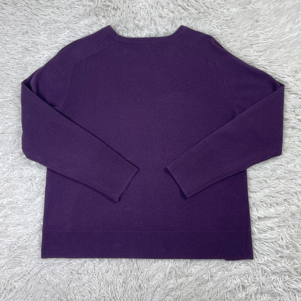 Johnny Was Sweater Womens L Purple Mishika Waffle Pullover Wool Cashmere Blend - Picture 5 of 9